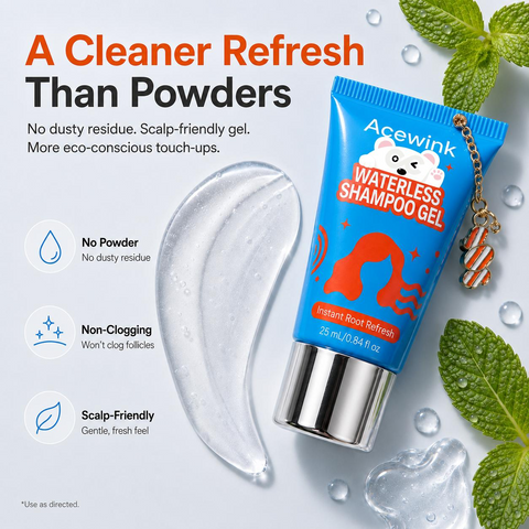 Acewink Waterless Shampoo Gel - Haircare Essential, Instantly Fresh Shampoo, No-Water-Needed Root Refresh, Travel Hair Care Product