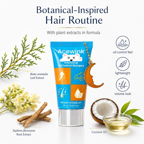 Acewink Volumizing Oil-Control Liquid Shampoo - Botanical Haircare Cleanser, Portable Tube for Daily Fresh-Feeling Hair