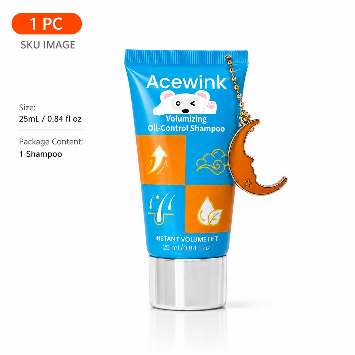 Acewink Volumizing Oil-Control Liquid Shampoo - Botanical Haircare Cleanser, Portable Tube for Daily Fresh-Feeling Hair