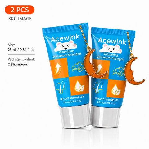Acewink Volumizing Oil-Control Liquid Shampoo - Botanical Haircare Cleanser, Portable Tube for Daily Fresh-Feeling Hair