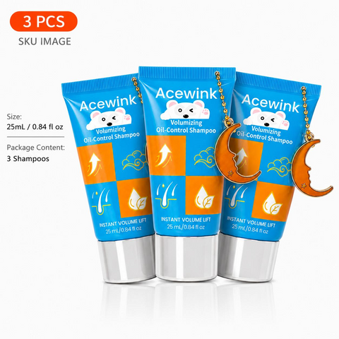 Acewink Volumizing Oil-Control Liquid Shampoo - Botanical Haircare Cleanser, Portable Tube for Daily Fresh-Feeling Hair