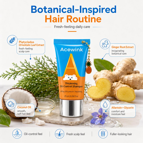 Acewink Oil-Control Volumizing Haircare Shampoo - Lightweight Liquid Shampoo for Normal Scalp, Fresh-Feeling Scalp and Fuller-Looking Hair