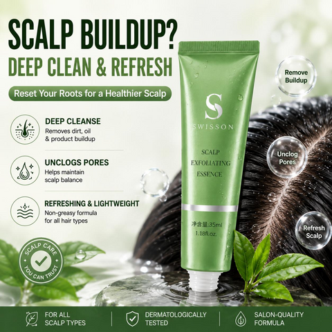 3-Pack Scalp Exfoliating Essence - Oily Scalp Small Bubble Detoxifying Pre-Shampoo Treatment, Plant-Based Pore Cleansing Liquid for Adults with Wavy & Curly Hair