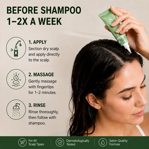 3-Pack Scalp Exfoliating Essence - Oily Scalp Small Bubble Detoxifying Pre-Shampoo Treatment, Plant-Based Pore Cleansing Liquid for Adults with Wavy & Curly Hair