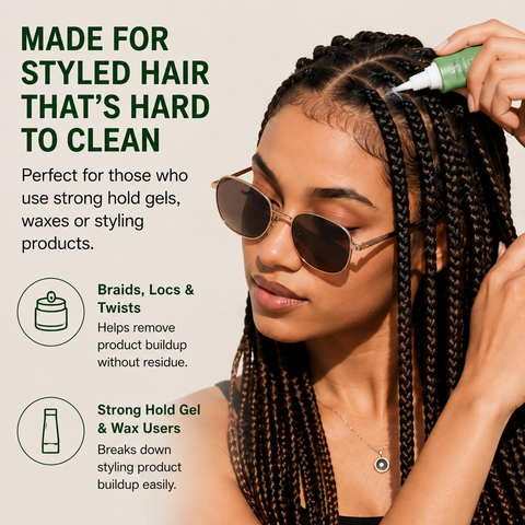 3-Pack Scalp Exfoliating Essence - Oily Scalp Small Bubble Detoxifying Pre-Shampoo Treatment, Plant-Based Pore Cleansing Liquid for Adults with Wavy & Curly Hair