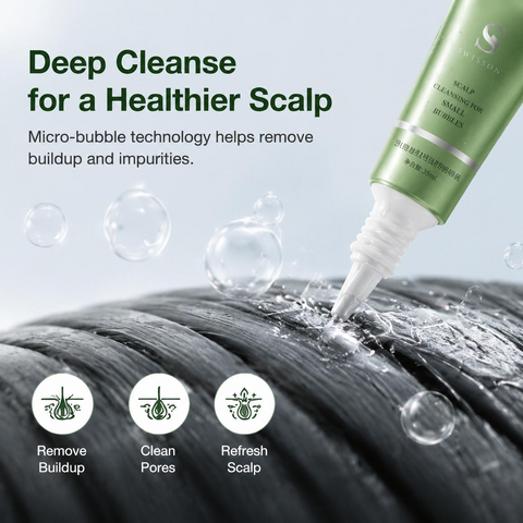 3-Pack Scalp Exfoliating Essence - Oily Scalp Small Bubble Detoxifying Pre-Shampoo Treatment, Plant-Based Pore Cleansing Liquid for Adults with Wavy & Curly Hair