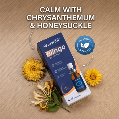 Acewink Blingo Honeysuckle & Chrysanthemum Botanical Eye Mist - Honeysuckle-Infused, Soothing, Hydrating, Makeup-Safe, No Makeup Smudge Relief for Dry Eyes, All Skin Types Brightener Eye Care Formula Eye Gel Hydrate
