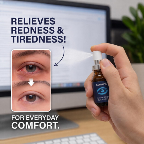 Acewink Blingo Honeysuckle & Chrysanthemum Botanical Eye Mist - Honeysuckle-Infused, Soothing, Hydrating, Makeup-Safe, No Makeup Smudge Relief for Dry Eyes, All Skin Types Brightener Eye Care Formula Eye Gel Hydrate
