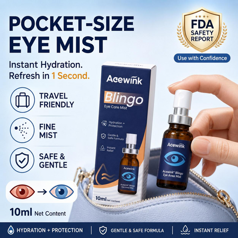 Acewink Blingo Honeysuckle & Chrysanthemum Botanical Eye Mist - Honeysuckle-Infused, Soothing, Hydrating, Makeup-Safe, No Makeup Smudge Relief for Dry Eyes, All Skin Types Brightener Eye Care Formula Eye Gel Hydrate