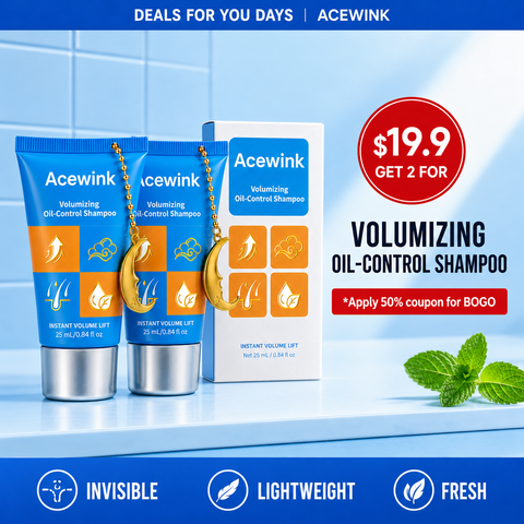 Acewink Volumizing Oil-Control Liquid Shampoo - Botanical Haircare Cleanser, Portable Tube for Daily Fresh-Feeling Hair
