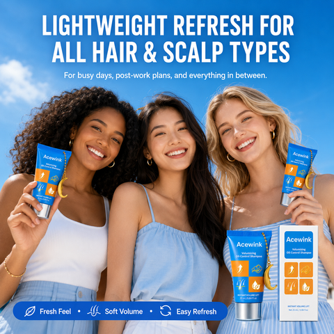 Acewink Volumizing Oil-Control Liquid Shampoo - Botanical Haircare Cleanser, Portable Tube for Daily Fresh-Feeling Hair
