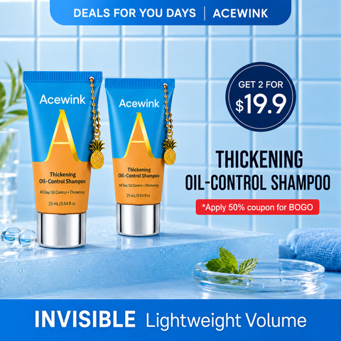 Acewink Oil-Control Volumizing Haircare Shampoo - Lightweight Liquid Shampoo for Normal Scalp, Fresh-Feeling Scalp and Fuller-Looking Hair
