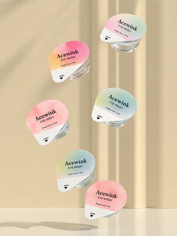 Acewink Portable Eye Wash Jelly Pods (10-Pack + Cup)